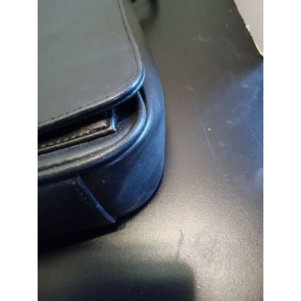 Charter Club Classics Navy Blue Leather Crossbody Bag‎ Cutout Handle Handbag